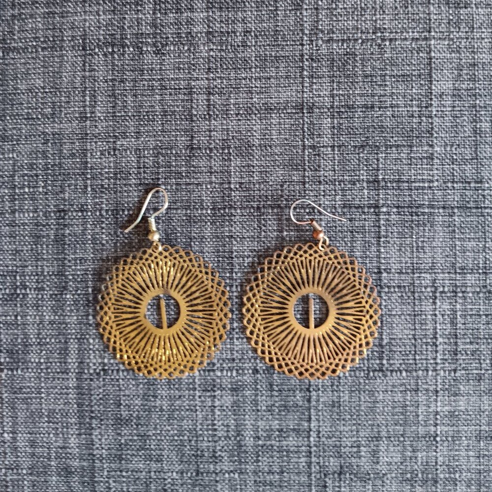 Vintage metal earrings for pierced ears